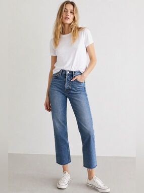 RE/DONE Comfort Stretch High Rise Stove Pipe Jeans 26